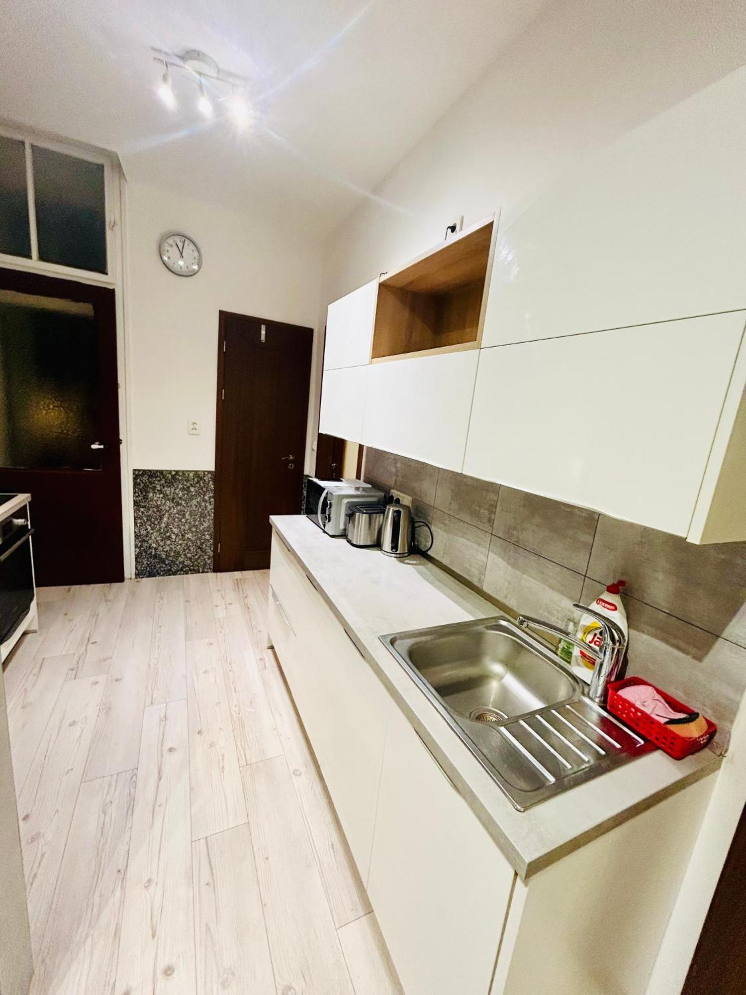 Modern Spacious Apartment In Center Prága Kültér fotó